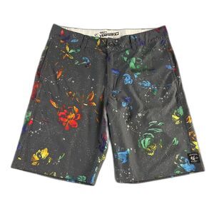Vans Amphibian Floral Board Shorts Mens 34 Gray Stretch Hybrid Swim